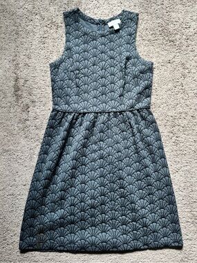 LOFT Gray Patterned Sleeveless Mini Dress